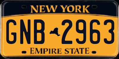 NY license plate GNB2963