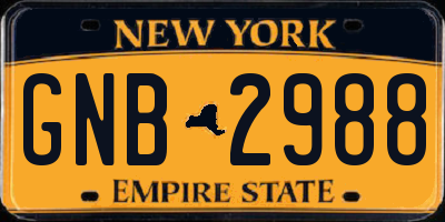 NY license plate GNB2988