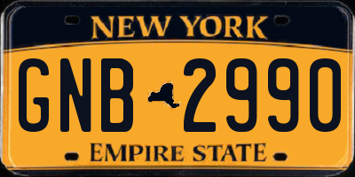 NY license plate GNB2990