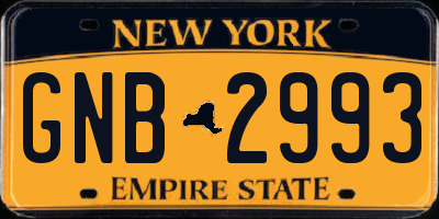 NY license plate GNB2993