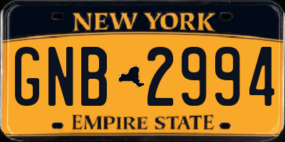 NY license plate GNB2994