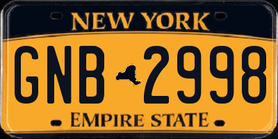 NY license plate GNB2998