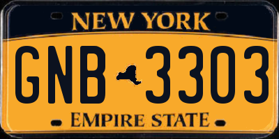 NY license plate GNB3303