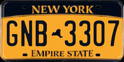 NY license plate GNB3307