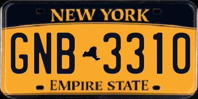 NY license plate GNB3310