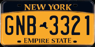 NY license plate GNB3321