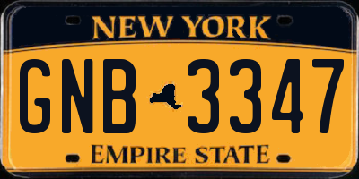 NY license plate GNB3347