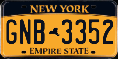 NY license plate GNB3352