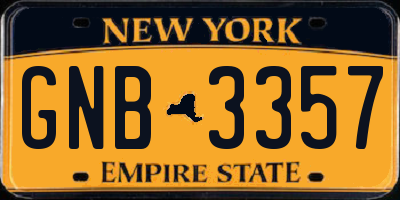 NY license plate GNB3357