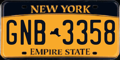 NY license plate GNB3358