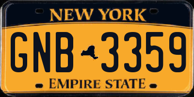 NY license plate GNB3359