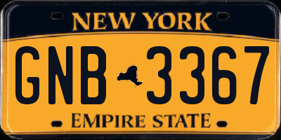 NY license plate GNB3367