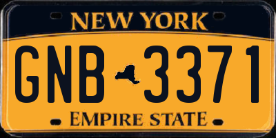 NY license plate GNB3371
