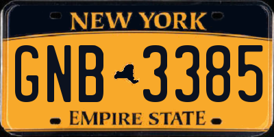 NY license plate GNB3385