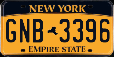 NY license plate GNB3396