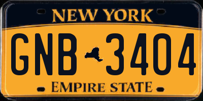 NY license plate GNB3404