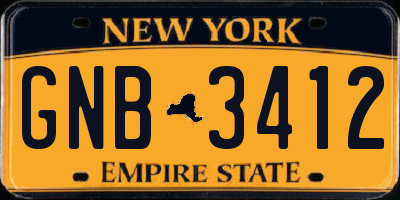 NY license plate GNB3412