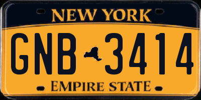 NY license plate GNB3414