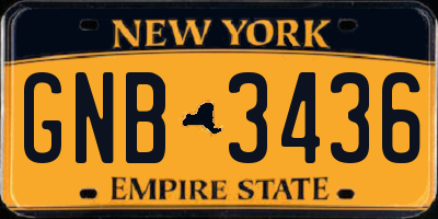 NY license plate GNB3436