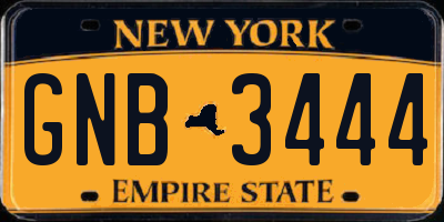 NY license plate GNB3444