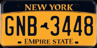 NY license plate GNB3448