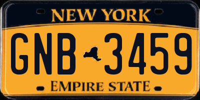 NY license plate GNB3459