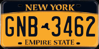 NY license plate GNB3462