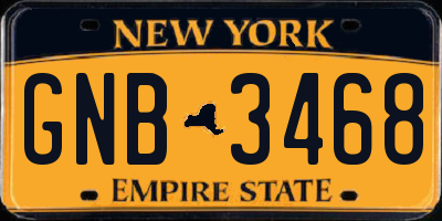NY license plate GNB3468