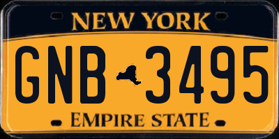 NY license plate GNB3495
