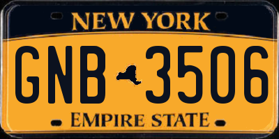 NY license plate GNB3506