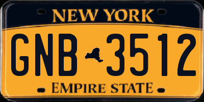NY license plate GNB3512