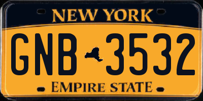 NY license plate GNB3532