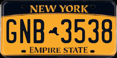 NY license plate GNB3538