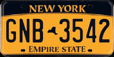 NY license plate GNB3542