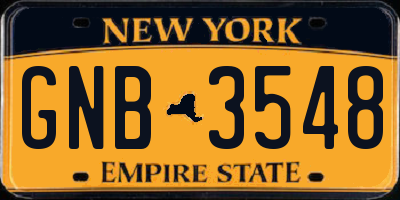 NY license plate GNB3548