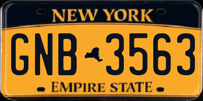 NY license plate GNB3563