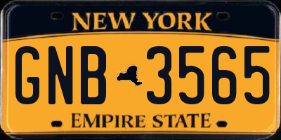 NY license plate GNB3565