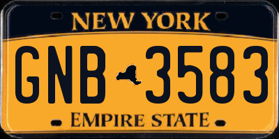 NY license plate GNB3583