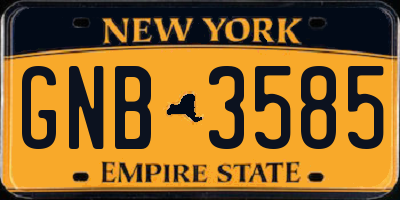 NY license plate GNB3585