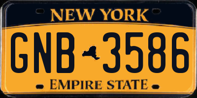 NY license plate GNB3586