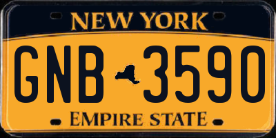 NY license plate GNB3590