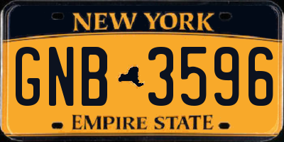 NY license plate GNB3596