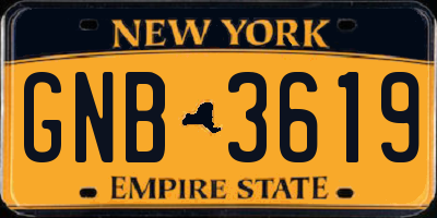 NY license plate GNB3619
