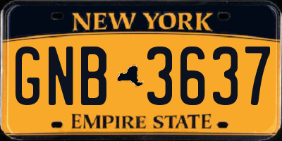 NY license plate GNB3637