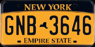 NY license plate GNB3646