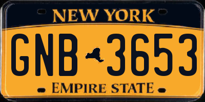 NY license plate GNB3653