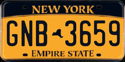 NY license plate GNB3659