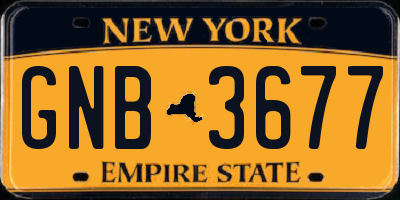 NY license plate GNB3677