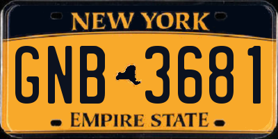 NY license plate GNB3681