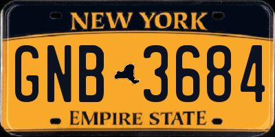 NY license plate GNB3684